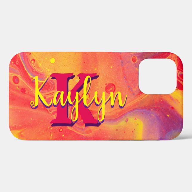 Coques Case-Mate iPhone Gibier Red Purple Acrylic Flow Art (Verso (horizontal))