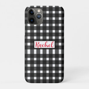 Case-Mate iPhone Case Gingham Personnalisé Noir Blanc