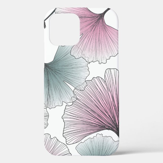 Coques Case-Mate iPhone Gingko biloba dessiné à la main. (Verso)