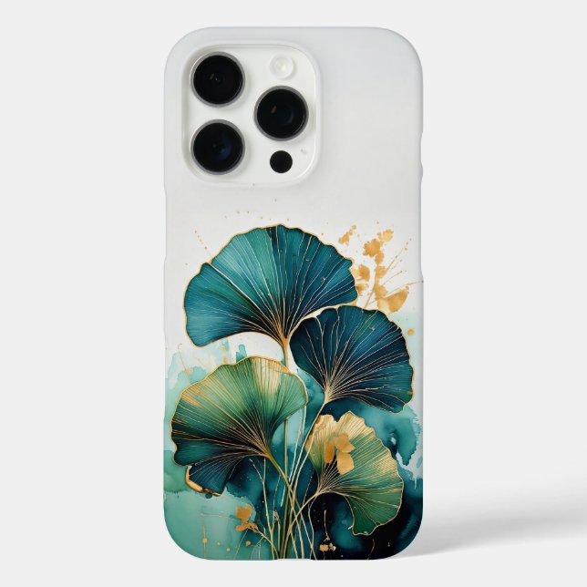 Coques Case-Mate iPhone Ginkgo Botanique Moderne Feuilles Profondément Tur (Verso)