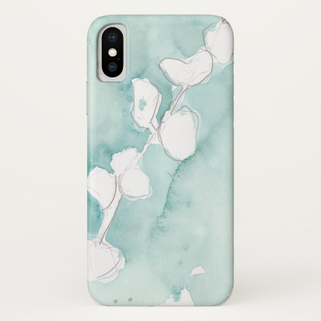 Coques Case-Mate iPhone Ginkgo sur Dusty Turquoise - Blanc (Dos)