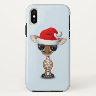 Coque iPhone X Girafe de bébé utilisant un casquette de Père N