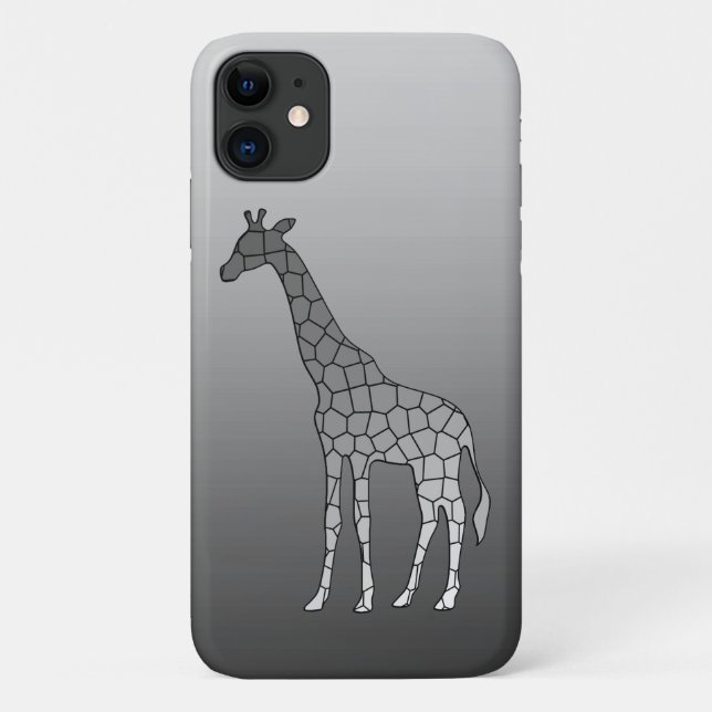 Coques Case-Mate iPhone Girafe Géométrique Moderne, Gris Argent / Gris (Dos)