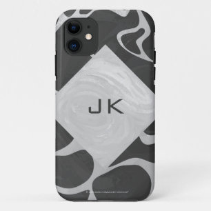 Coques Pour iPhone Girafe Monogramme Noir et Gris Clair