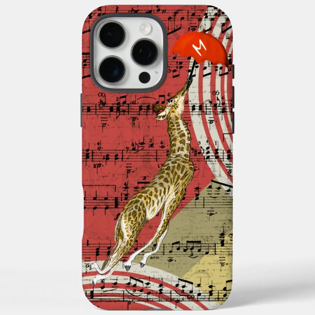 Coques Case-Mate iPhone Girafe rouge Retro Musical Flying Umbrella (Verso)