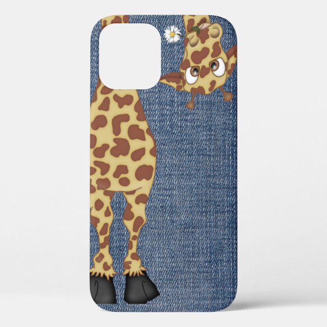 Coques Case-Mate iPhone girafe sur denim bleu (Verso)