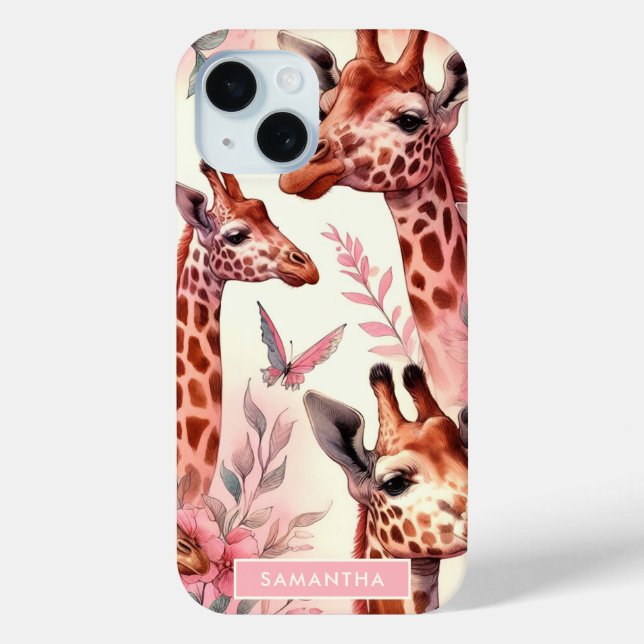Coques Case-Mate iPhone Giraffe à l'aquarelle (Verso)
