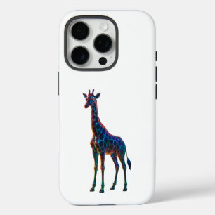 Coque iPhone 16 Pro Giraffe Art en verre arc-en-ciel