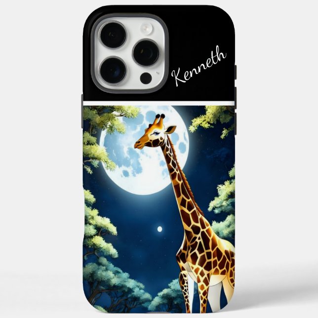 Coques Case-Mate iPhone Giraffe Boire Sous La Lune (Verso)