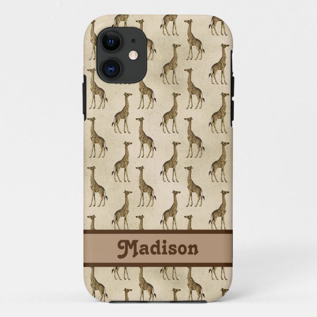 Coques Case-Mate iPhone Giraffe Brown animal personnalisé (Dos)