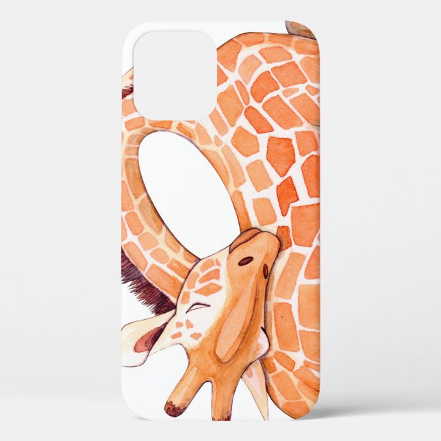 Coques Case-Mate iPhone Giraffe dormante : Aquarelle douce (Verso)