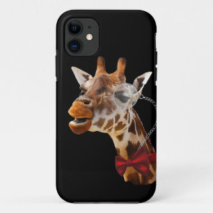 Coque Case-Mate Pour iPhone Giraffe drôle avec Bowtie et Monocle