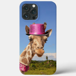 Case-Mate iPhone Case Giraffe en casquette rose étincelant