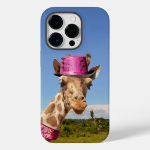 Coque Case-Mate iPhone Giraffe en casquette rose étincelant