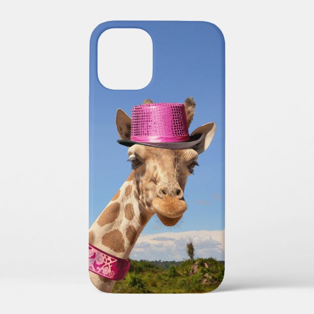 Coques Case-Mate iPhone Giraffe en casquette rose étincelant (Verso)