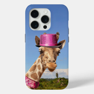 Coque Case-Mate iPhone Giraffe en casquette rose étincelant