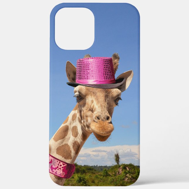 Coques Case-Mate iPhone Giraffe en casquette rose étincelant (Verso)
