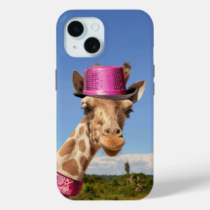 Coque Case-Mate iPhone Giraffe en casquette rose étincelant