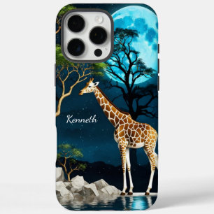 Coque iPhone 16 Pro Max Giraffe en Pleine lune