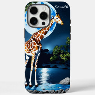 Coque iPhone 16 Pro Max Giraffe en Pleine lune