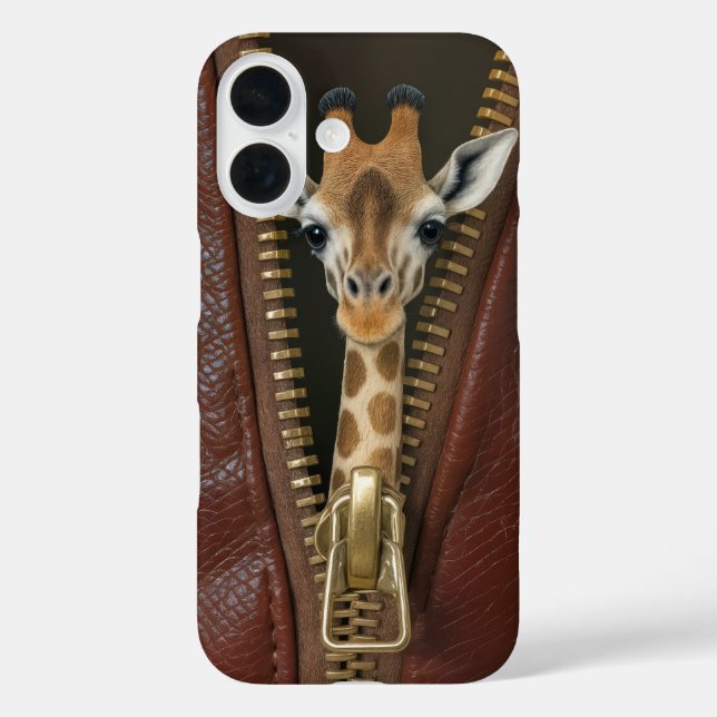 Coques Case-Mate iPhone Giraffe En Zipper En Cuir (Verso)