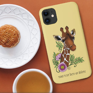 Case-Mate iPhone Case Giraffe Fleurs de Portrait Jaunes