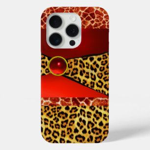 COQUE Case-Mate iPhone GIRAFFE LÉOPARD PEAU ROUGE GIRAFFE IMPRIMÉ GEMSTON