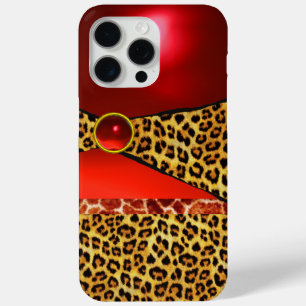 COQUE Case-Mate iPhone GIRAFFE LÉOPARD PEAU ROUGE GIRAFFE IMPRIMÉ GEMSTON