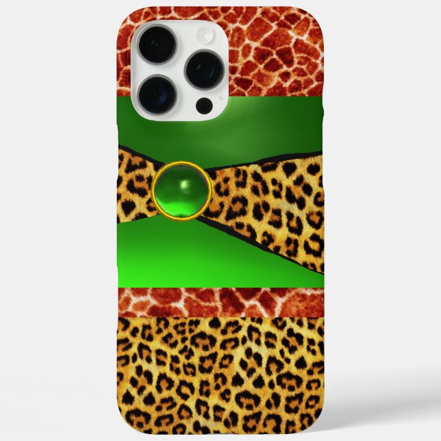 COQUES Case-Mate iPhone GIRAFFE LÉOPARD PEAU VERT EMERALD GEM IMPRIMÉ (Verso)