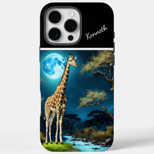 Coque iPhone 16 Pro Max Giraffe Silhouette sur le fleuve