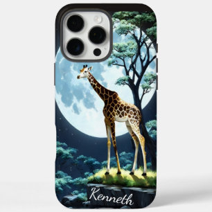Coque iPhone 16 Pro Max Giraffe Sous La Pleine lune