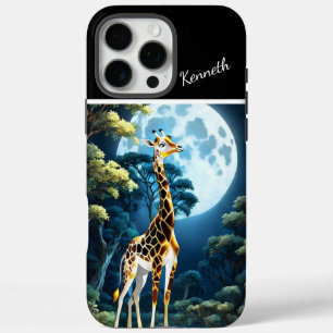 Coque iPhone 16 Pro Max Giraffe sous le clair de lune