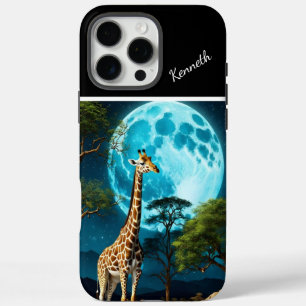 Coque iPhone 16 Pro Max Giraffe sous le clair de lune