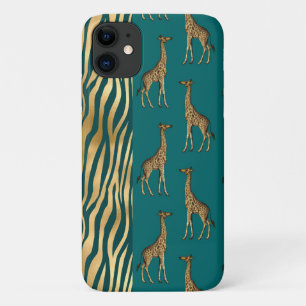 Case-Mate iPhone Case Giraffe & Tigre Imprimer Or Turquoise Plutôt Chic