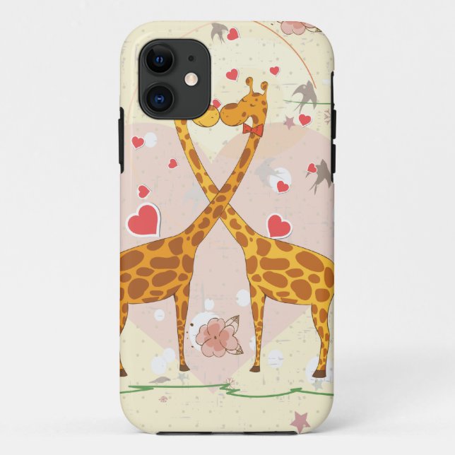 Coques Case-Mate iPhone Giraffes en amour (Dos)