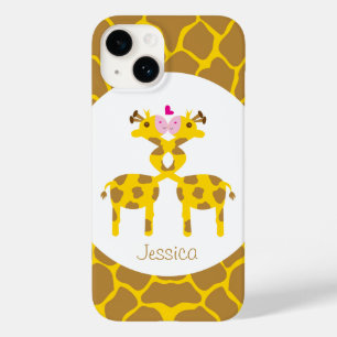 Coque Pour iPhone 14 Giraffes sucrées personnalisées en amour