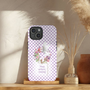 Coque Case-Mate iPhone Girl Mauve White Line Matrix Sweet Pea Bible