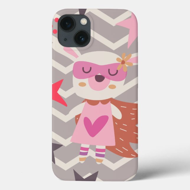 Coques Case-Mate iPhone Girl Superhero Bunny (Verso)