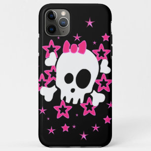 Coque Case-Mate iPhone Girlie White Skull Cartoon noir