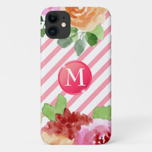 Case-Mate iPhone Case Girls Floral Stripes Monogramme personnalisé