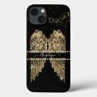 Girly Angel Wings Gold Sparkle Diamond Bijoux Chic