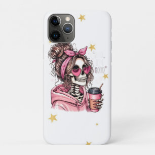 Case-Mate iPhone Case Girly Bun Messy Squelette Lunettes de Soleil en Fo
