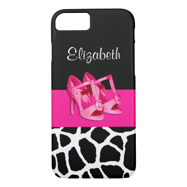 Coques Case-Mate iPhone Girly Giraffe Imprimer Jolie Chaussures Roses Avec (Dos)