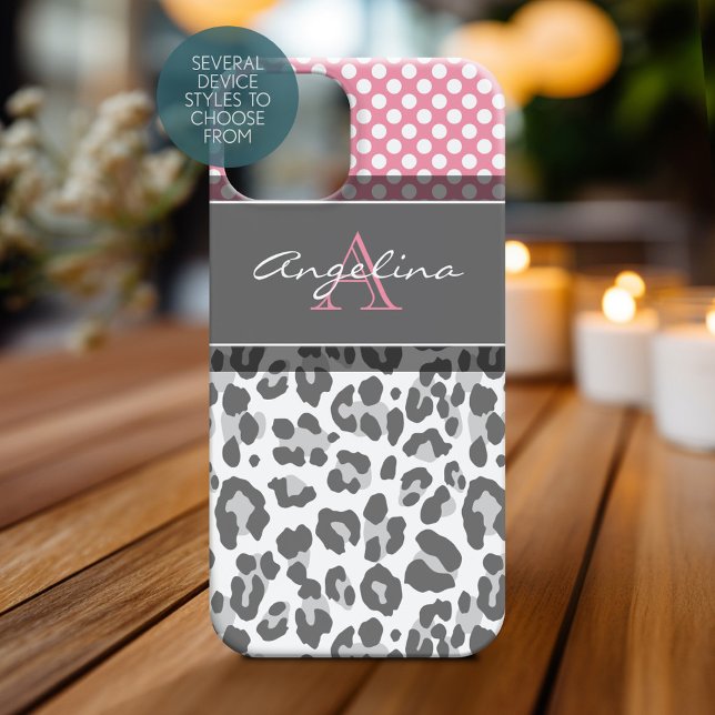 Coques Case-Mate iPhone Girly Leopard Spot Imprimer Motif Monogrammes pers (Personalized Phone Case with Monogram)