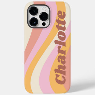 Coque Case-Mate iPhone Girly Retro Vintage Wave Nom personnalisé