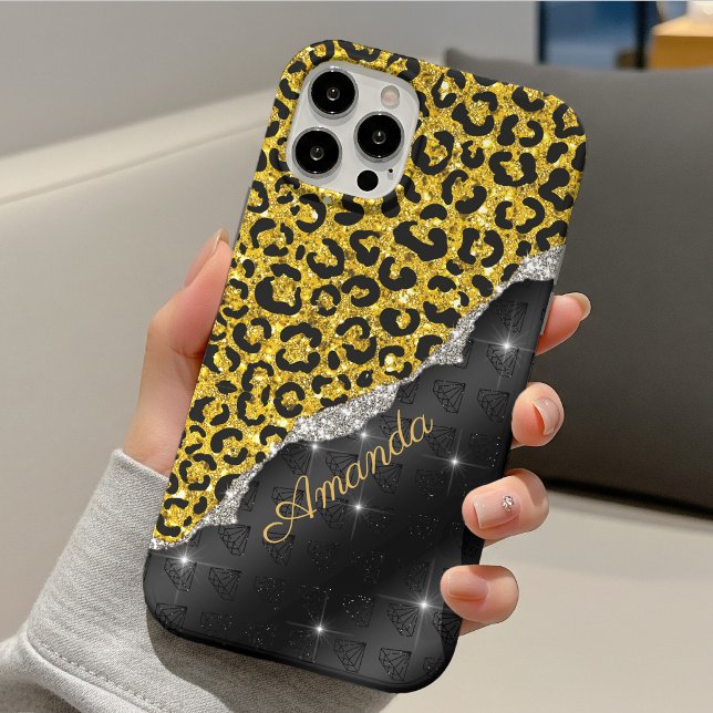 Coques Case-Mate iPhone Girly stylé faux paillettes impression d'animal Mo (Créateur téléchargé)