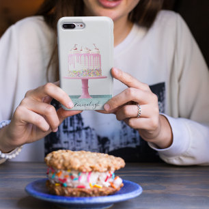 Case-Mate iPhone Case Girly Sweet 16 Pink Birthday Cake Monogrammed