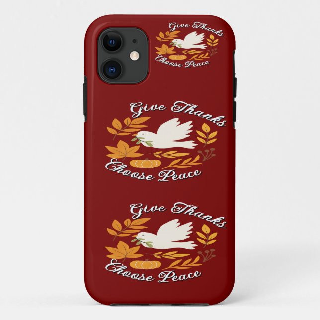 Coques Case-Mate iPhone 'Give Thanks, Choose Peace' iPhone / iPad case (Dos)