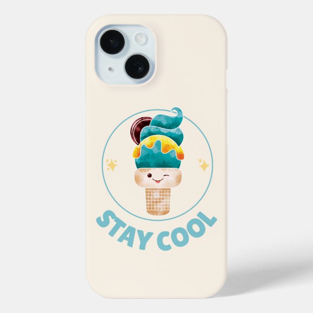 Coques Case-Mate iPhone Glace en forme de cône aquarelle pastel Restez au  (Verso)