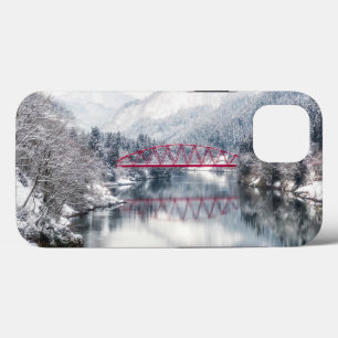 Case-Mate iPhone Case Glace et neige Pont rouge en hiver, Japon